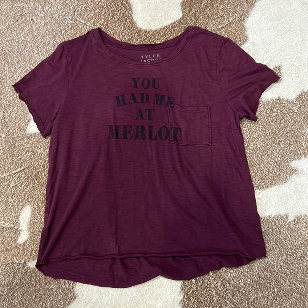 Tyler Jacobs You Had Me At Merlot Tee Size M/L